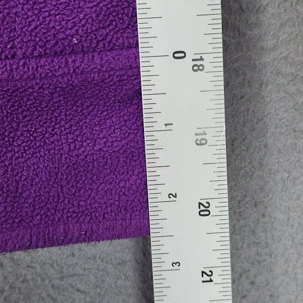 Columbia Jacket Youth 10/12 Purple Reversible Fleece Quilted Hooded Insulated